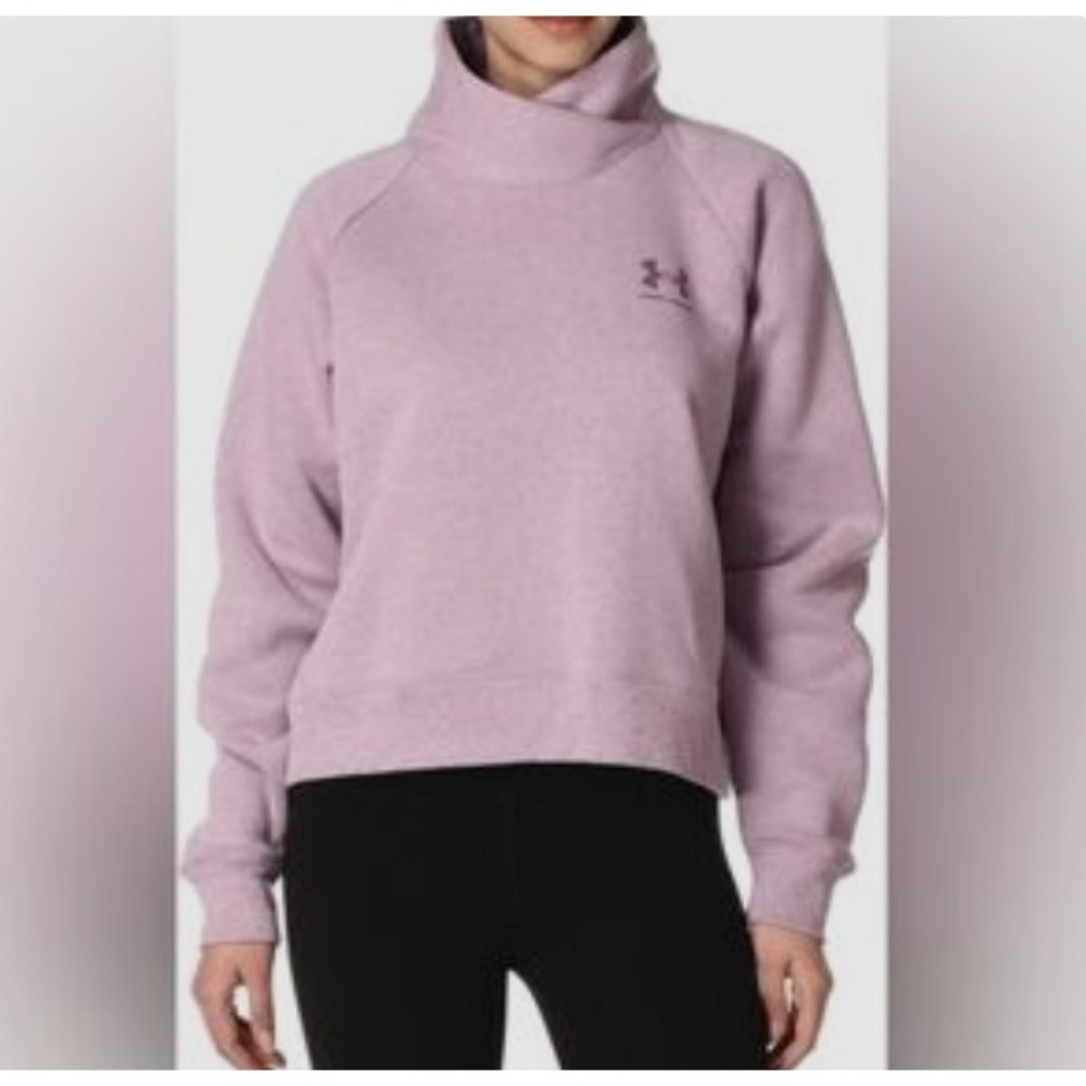 Under Armour Women's Rival Slub Fleece Wrap Neck Pullover Sweatshirt Size Medium